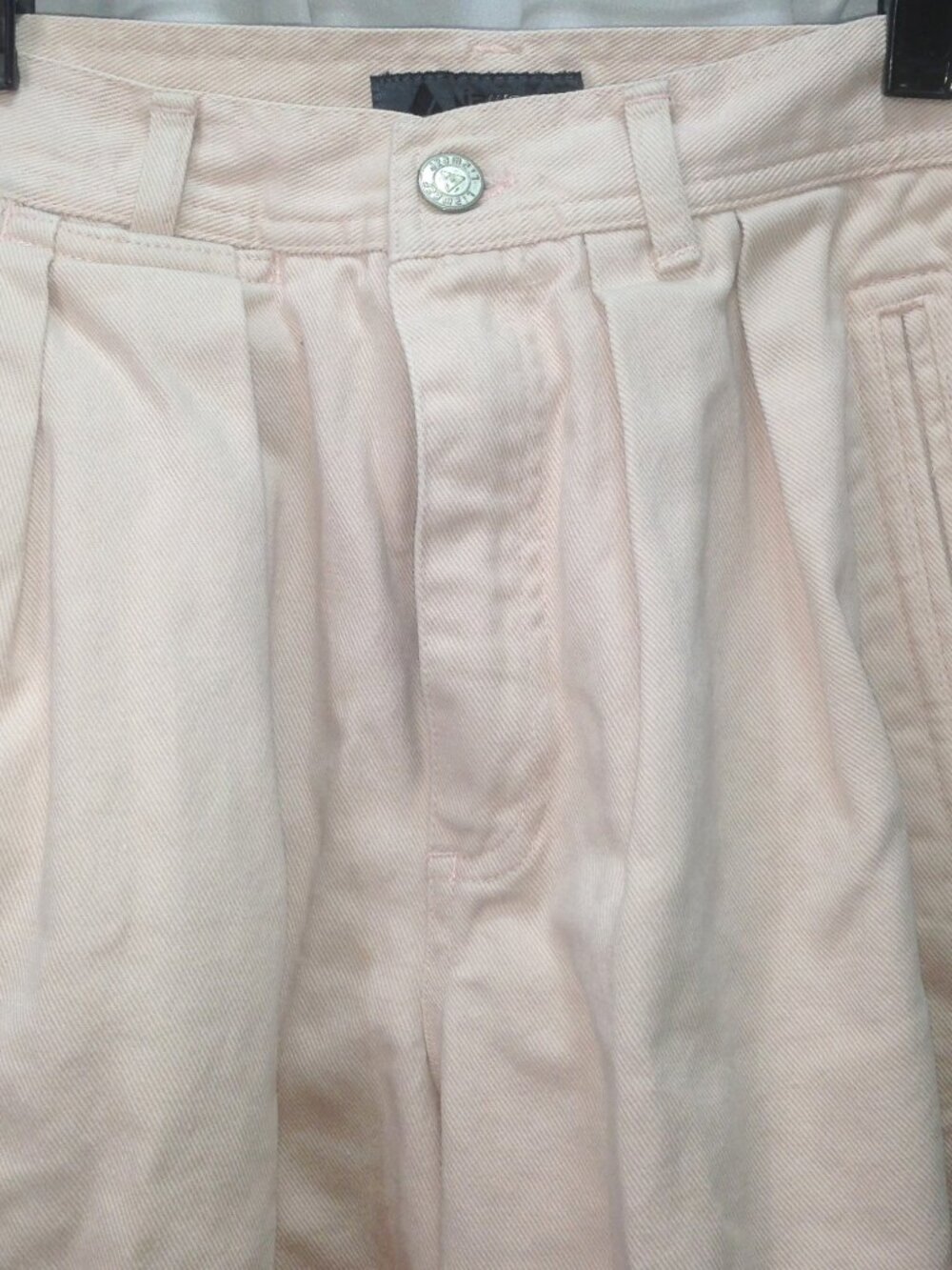 LIZ CLAIBORNE LIZWEAR  Peach Heavy Denim Jeans  Pleats  Sz 8  Made in USA ILGWU